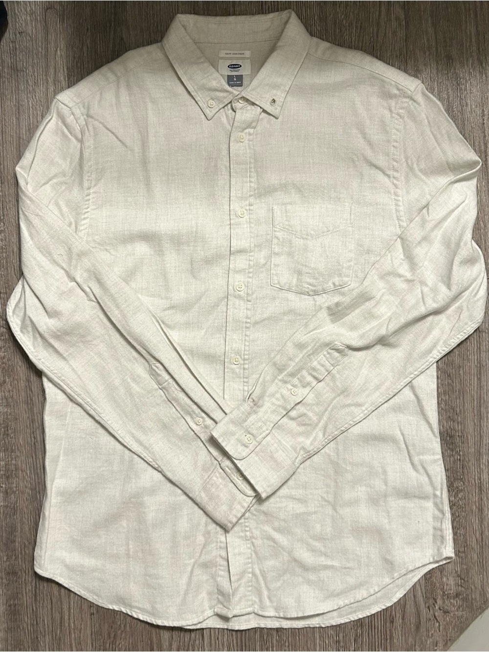 Old Navy Men's Button-Down Shirt in Light Cream